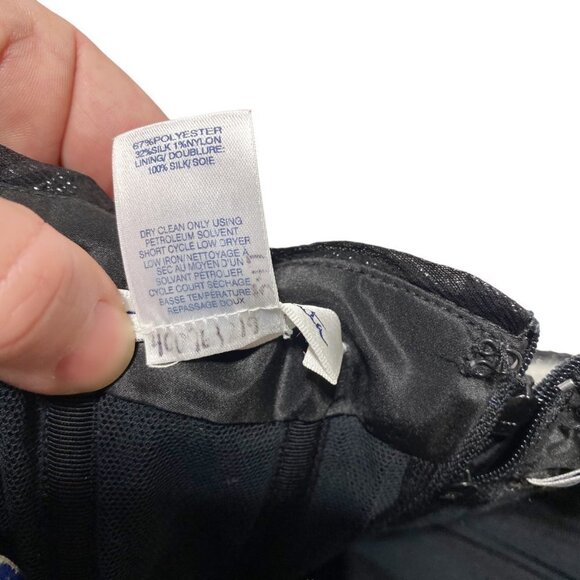 Oscar De La Renta Metallic Floral Sleveless Cocktail Mini Dress - Picture 8 of 10